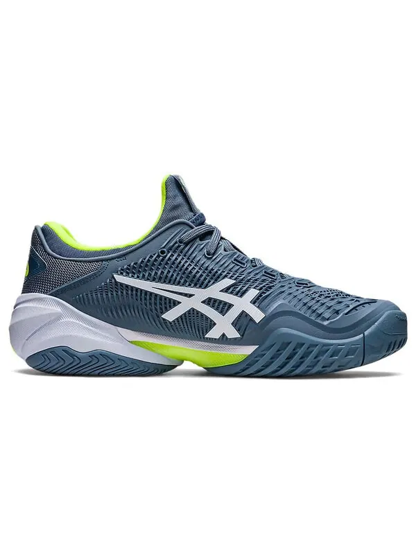 Кроссовки Asics Court FF 3 'Steel Blue Lime' — изображение 2 из 4, синий/белый
