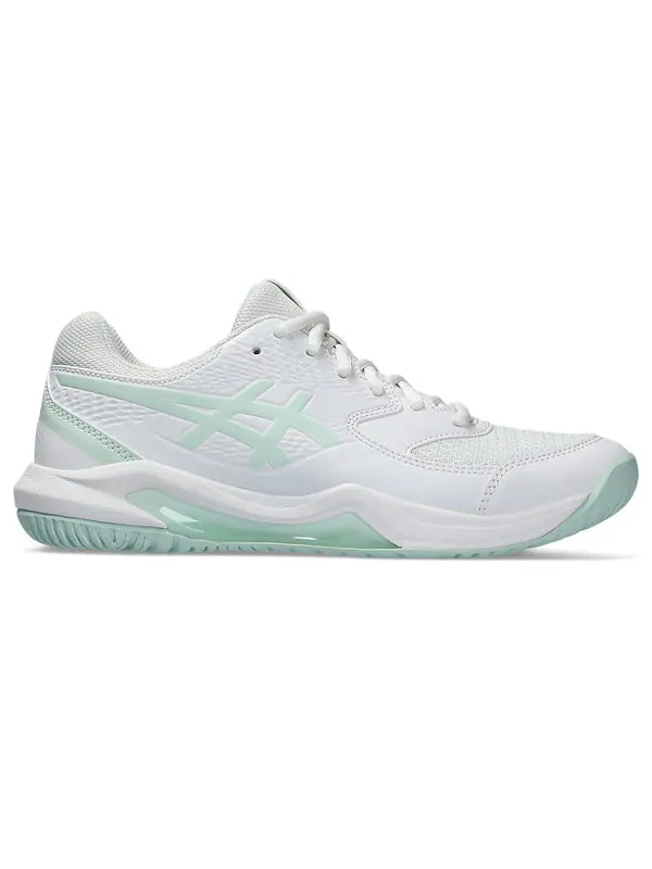 Кроссовки гелевые Dedicate 8 широких Asics — изображение 2 из 4, белый/бледный синий