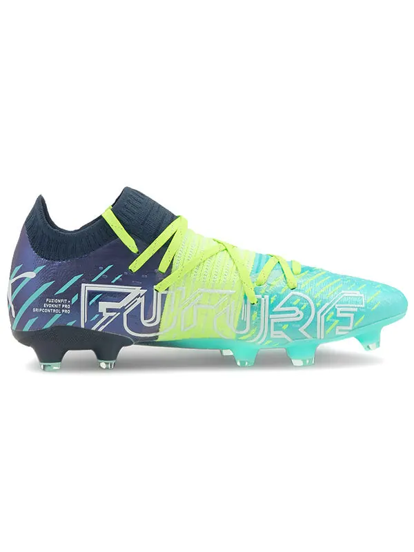 Кроссовки future z 1.2 fg ag 'green glare elektro aqua' Puma — изображение 2 из 4, зеленый
