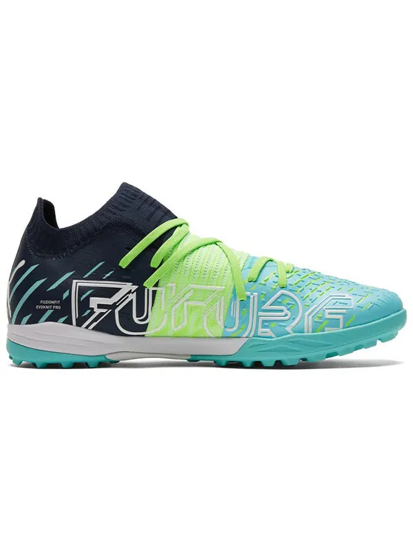 Кроссовки future z 1.2 pro cage 'green glare elektro aqua' Puma — изображение 2 из 4, зеленый/голубой