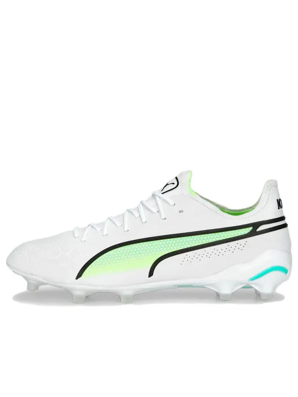 Кроссовки king ultimate fg ag 'white electric peppermint' Puma — изображение 1 из 4, белый/черный/желтый