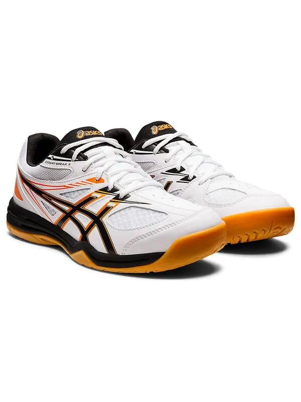 Кроссовки court break 2 'white black orange' Asics — изображение 3 из 4, белый/черный