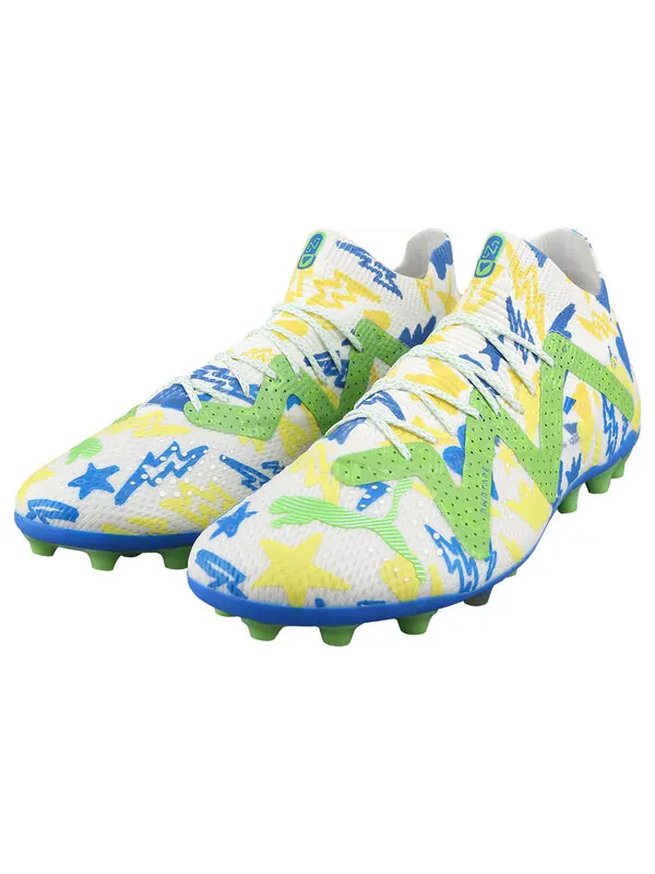 Кроссовки future ultimate x neymar mg 'white blue green lemon meringue' Puma — изображение 3 из 4, белый/синий/зеленый