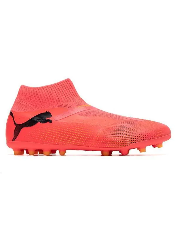Кроссовки future 7 match + laceless mg soccer sneakers 'pink' Puma — изображение 2 из 4, розовый/оранжевый/черный