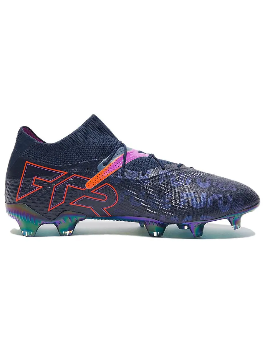 Кроссовки PUMA Future 7 Ultimate FG/AG Soccer Cleats 'Navy Pink Red' — изображение 2 из 6, синий