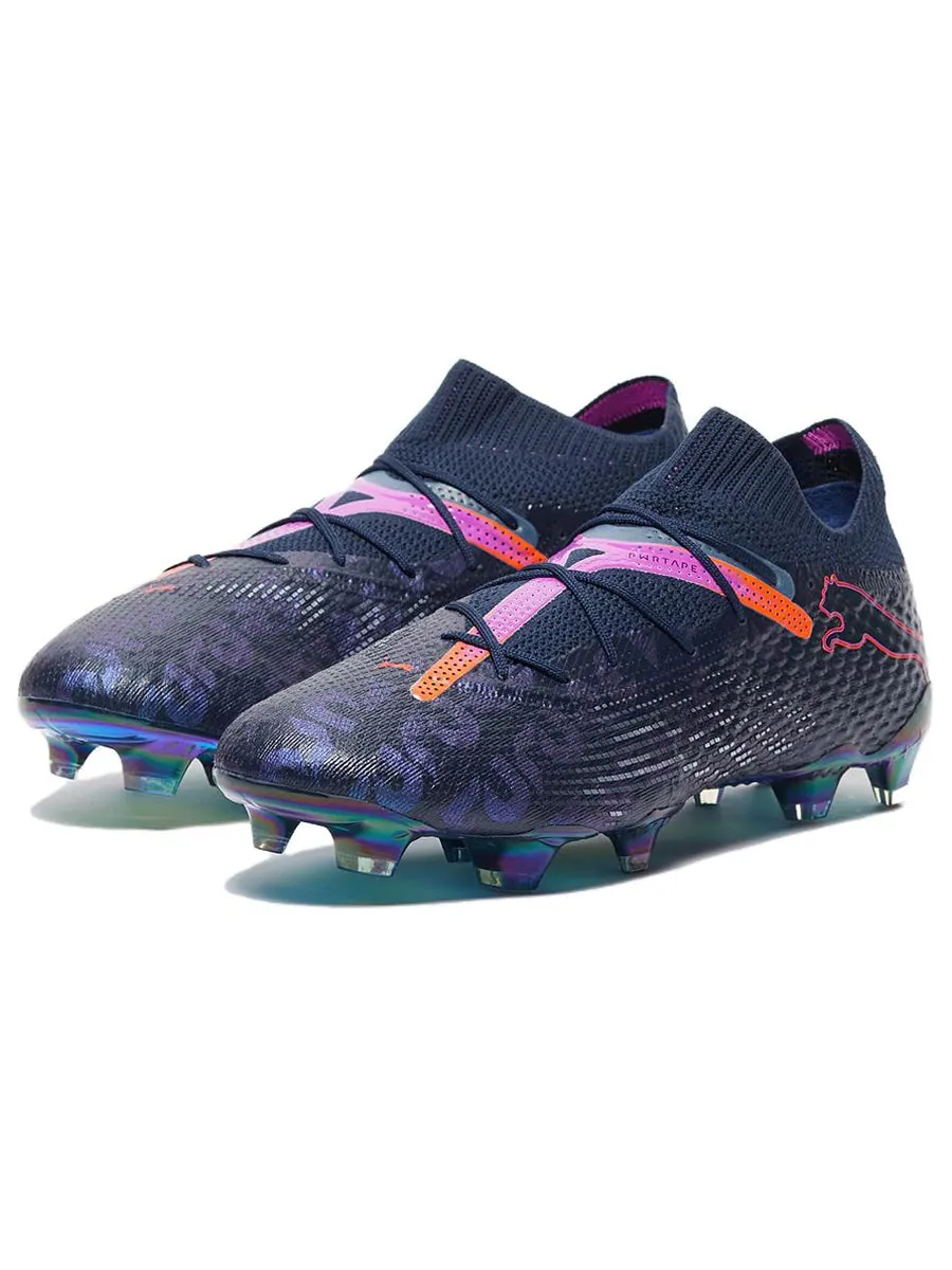 Кроссовки PUMA Future 7 Ultimate FG/AG Soccer Cleats 'Navy Pink Red' — изображение 3 из 6, синий