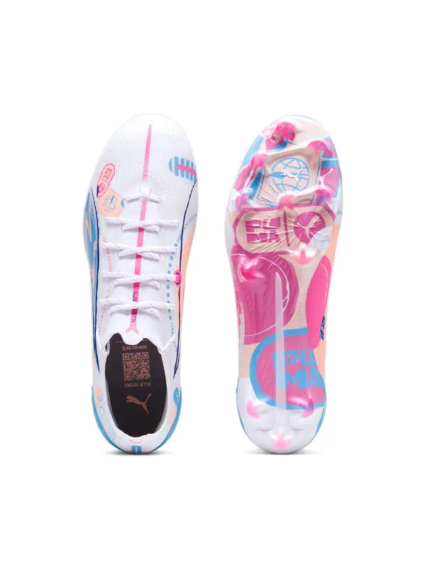 Кроссовки ultra 5 ultimate fg 'volume up pack' Puma — изображение 4 из 4, белый/синий/розовый