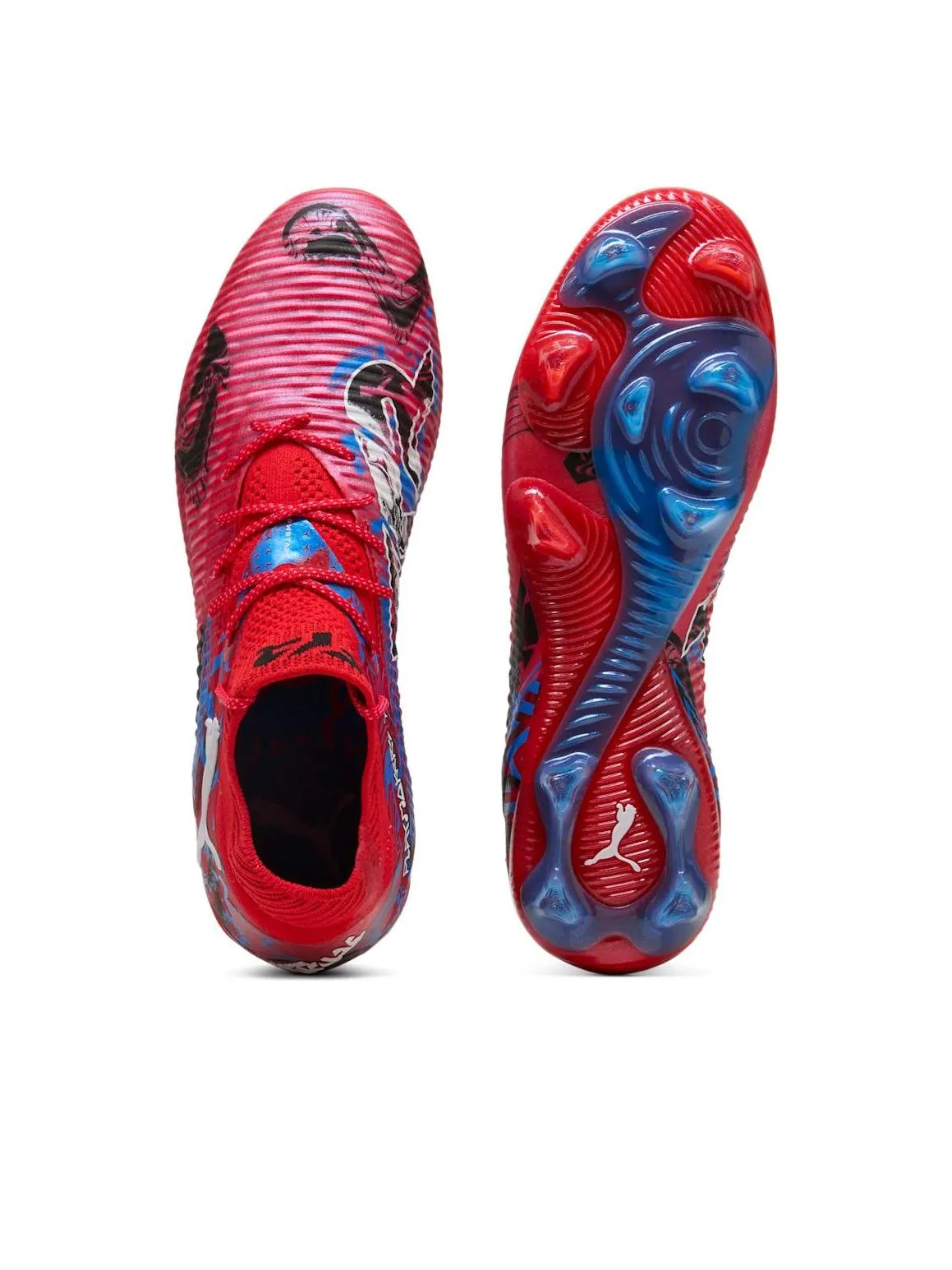 Кроссовки PUMA Future 8 Match Playmakers FG/AG 'PUMA Red PUMA Black Ultra Blue' — изображение 3 из 6, красный
