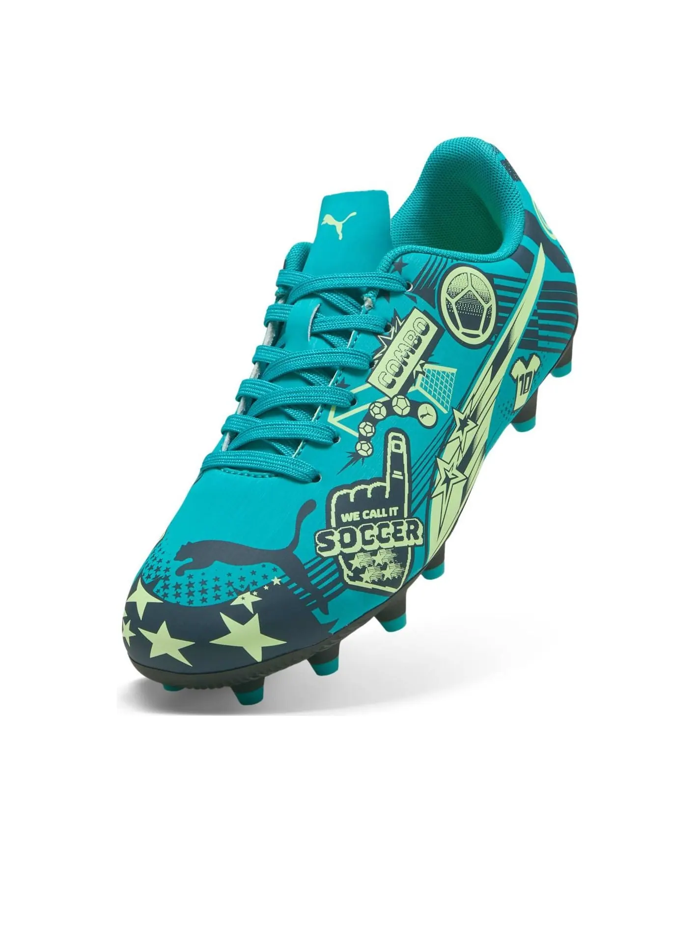 Кроссовки (GS) PUMA Christian Pulisic x Ultra Legacy FG/AG 'Allover Print - Deep Aqua' — изображение 3 из 6, синий