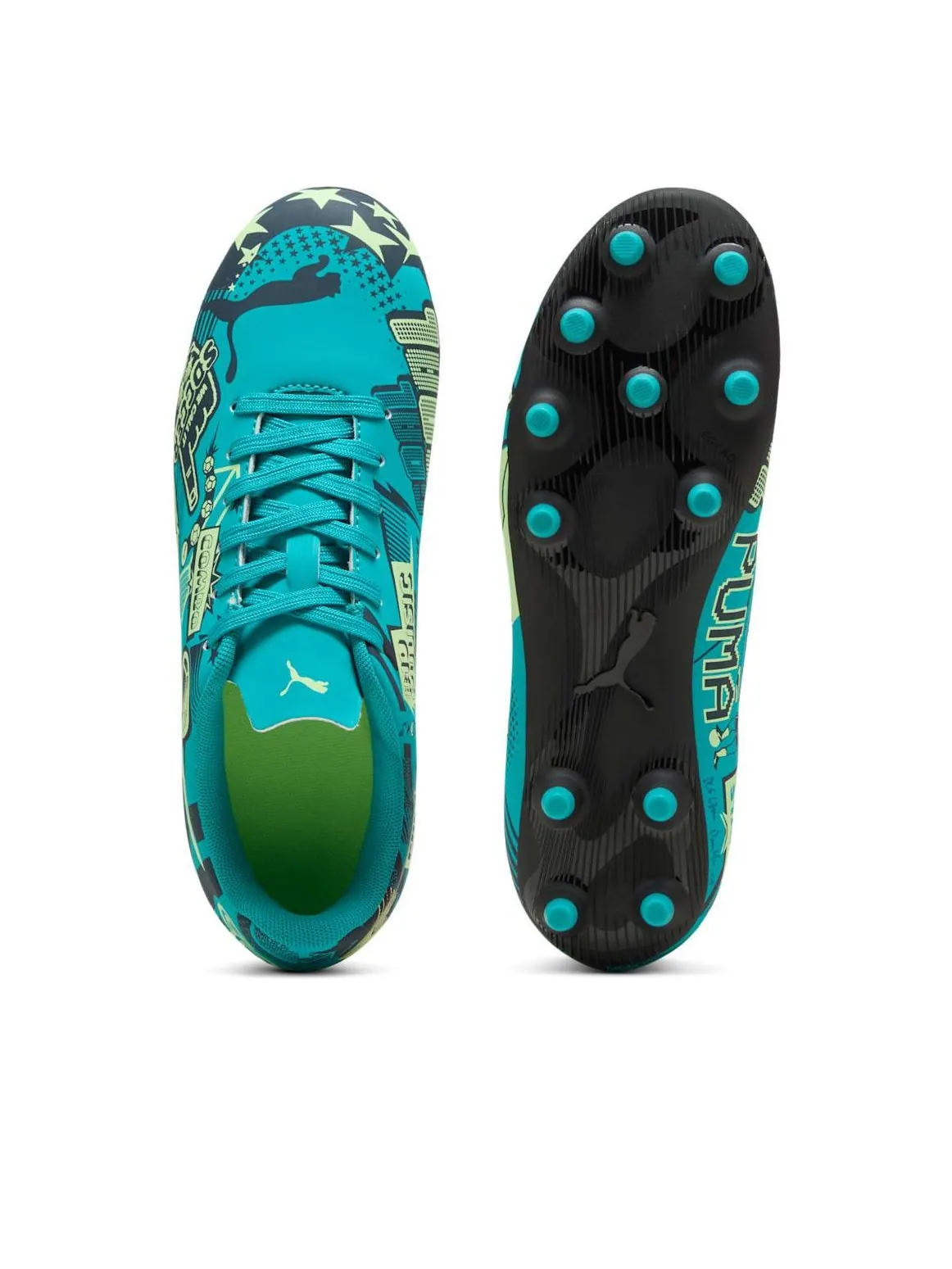 Кроссовки (GS) PUMA Christian Pulisic x Ultra Legacy FG/AG 'Allover Print - Deep Aqua' — изображение 5 из 6, синий