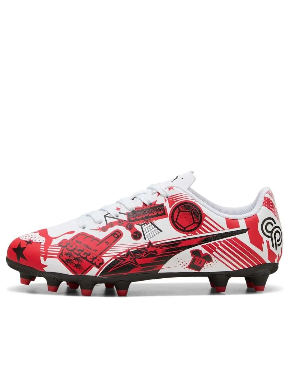 (GS) Puma x Christian Pulisic Ultra Legacy FG/AG 'Allover Print - White Red Black' — изображение 1 из 6, белый/красный/черный