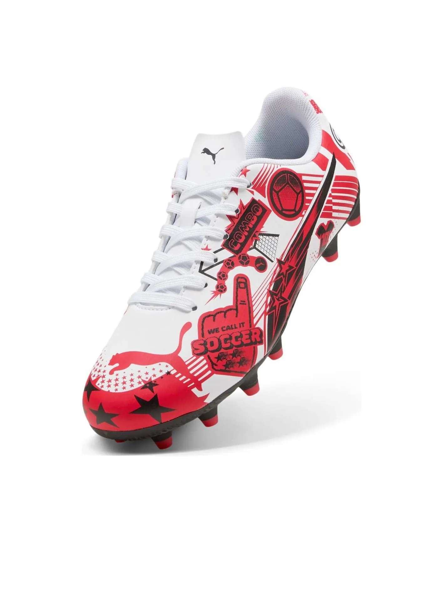 (GS) Puma x Christian Pulisic Ultra Legacy FG/AG 'Allover Print - White Red Black' — изображение 3 из 6, белый/красный/черный