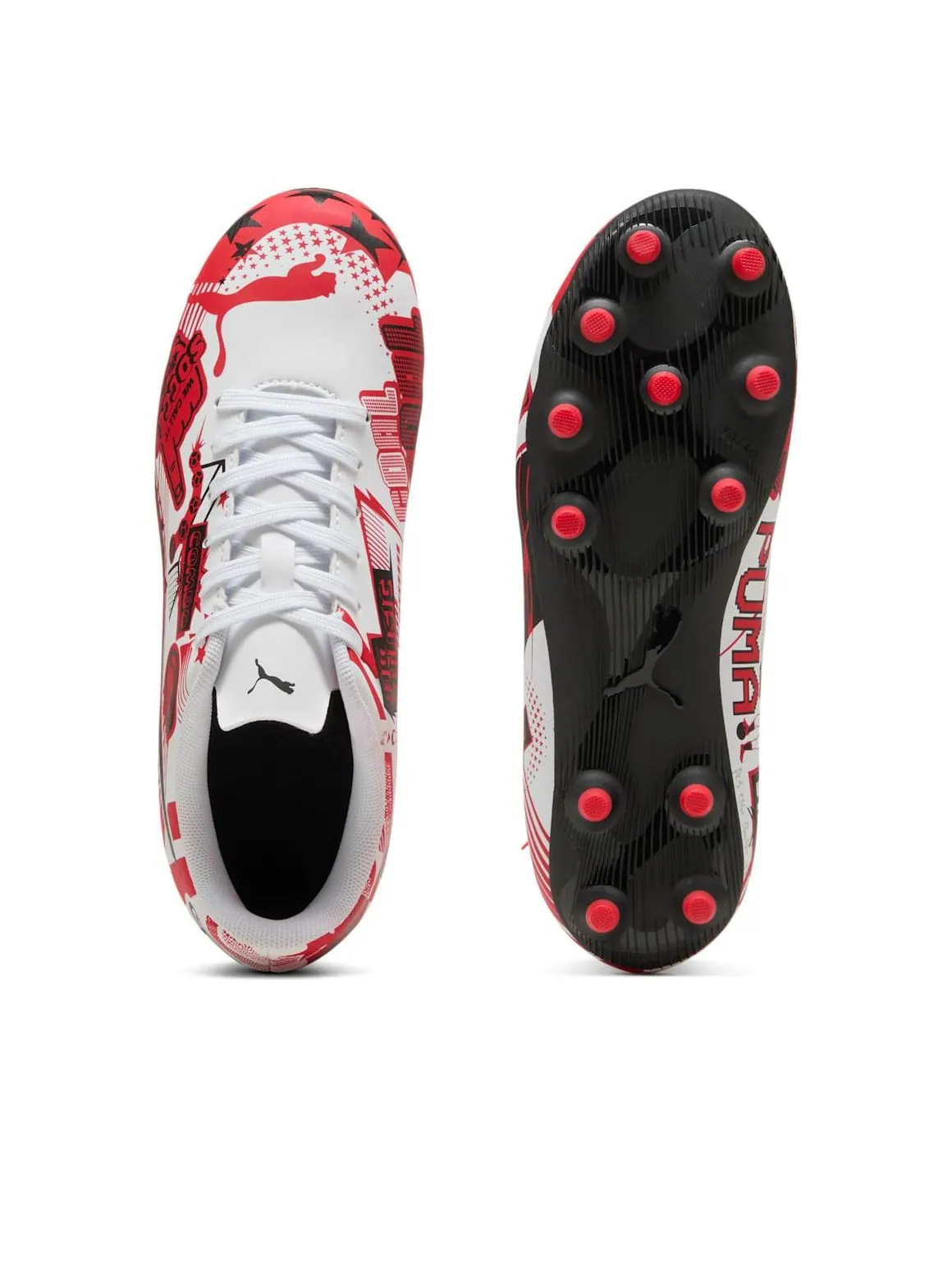(GS) Puma x Christian Pulisic Ultra Legacy FG/AG 'Allover Print - White Red Black' — изображение 5 из 6, белый/красный/черный