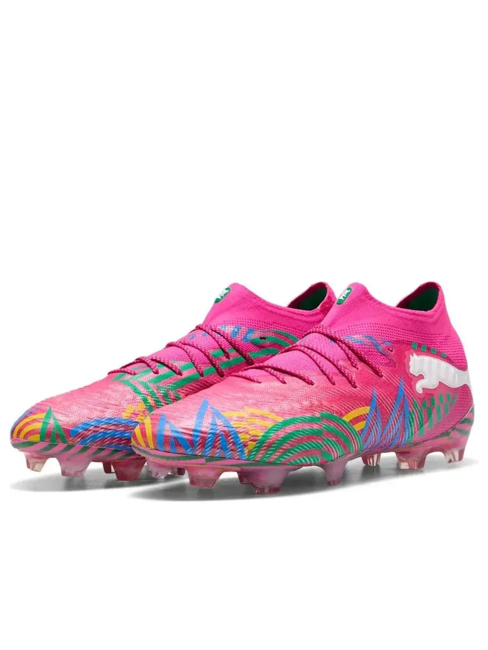 Кроссовки PUMA Future 9 Ultimate Ca Mx FG 'Ravish Grassy Green Racing Blue' 109060-01 — изображение 2 из 6, розовый