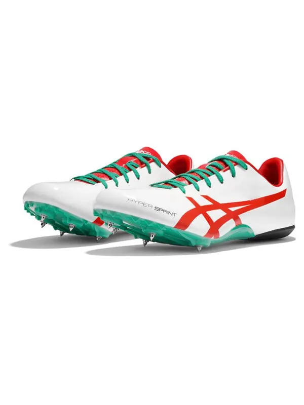 Кроссовки hyper sprint 7 кроссовки для бега Asics — изображение 2 из 4, белый/красный/зеленый