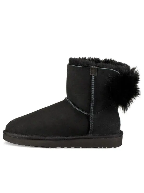 Кроссовки fluff bow mini fleece lined black Ugg — изображение 1 из 4, черный