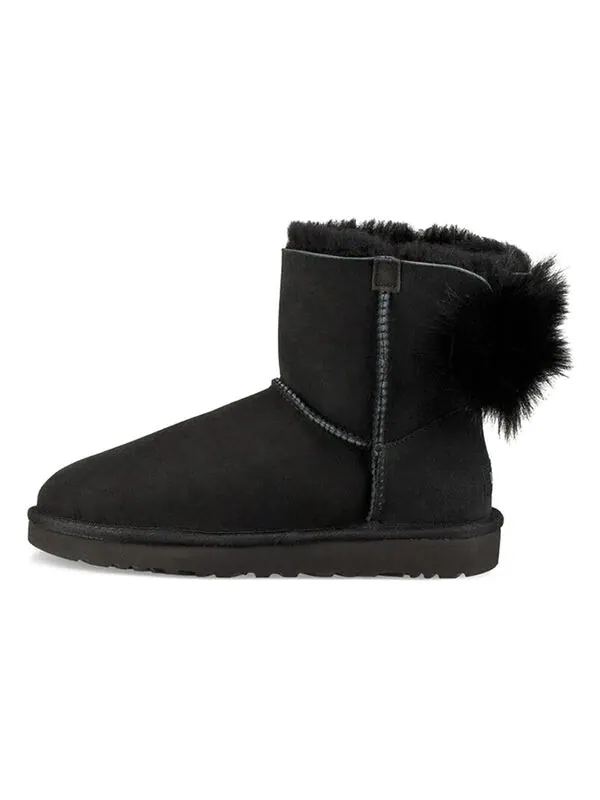 Кроссовки fluff bow mini fleece lined black Ugg — изображение 2 из 4, черный