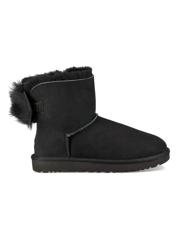 Кроссовки fluff bow mini fleece lined black Ugg — изображение 3 из 4, черный