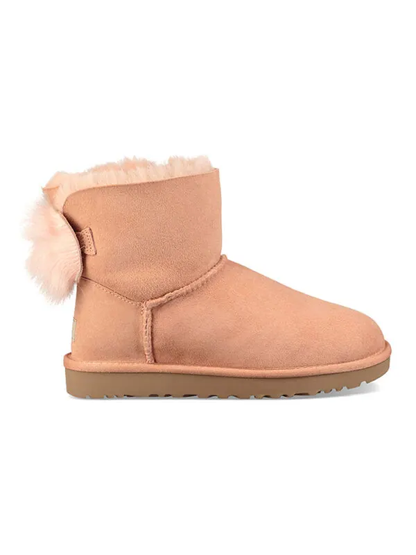 Кроссовки пушистый бант мини флисовая подкладка розовые красные Ugg — изображение 2 из 4, красный