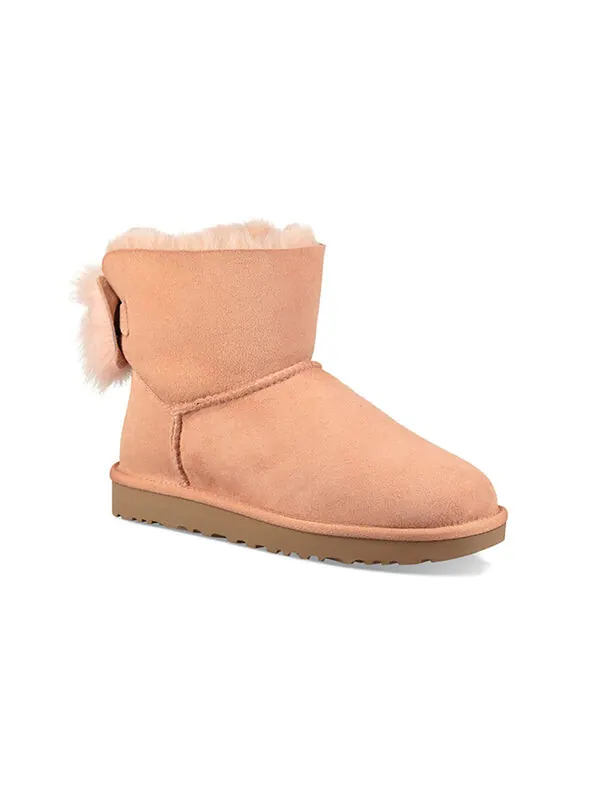 Кроссовки пушистый бант мини флисовая подкладка розовые красные Ugg — изображение 3 из 4, красный