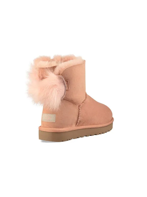 Кроссовки пушистый бант мини флисовая подкладка розовые красные Ugg — изображение 4 из 4, красный