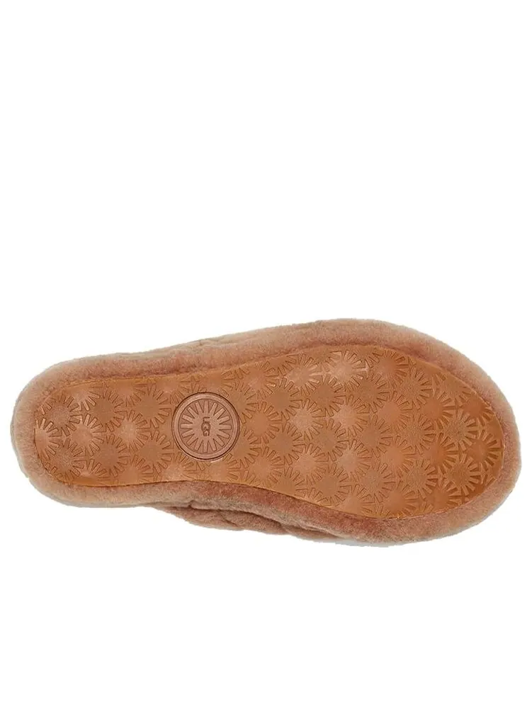 Сандалии (WMNS) UGG Fluff Yeah Slides 'Chestnut' — изображение 7 из 7, бежевый