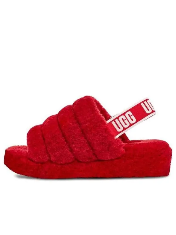 Тапочки fluff yeah slide 'ribbon red' Ugg — изображение 1 из 4, красный