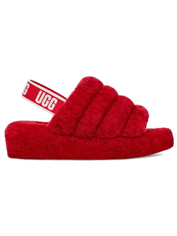 Тапочки fluff yeah slide 'ribbon red' Ugg — изображение 2 из 4, красный