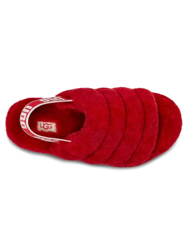 Тапочки fluff yeah slide 'ribbon red' Ugg — изображение 4 из 4, красный