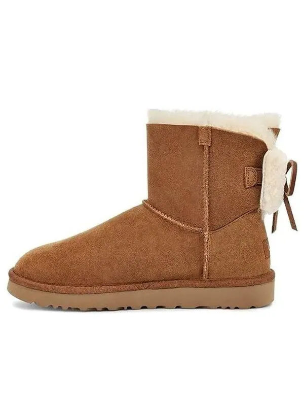 Кроссовки классические даббл бант мини Ugg — изображение 1 из 4, коричневый/белый