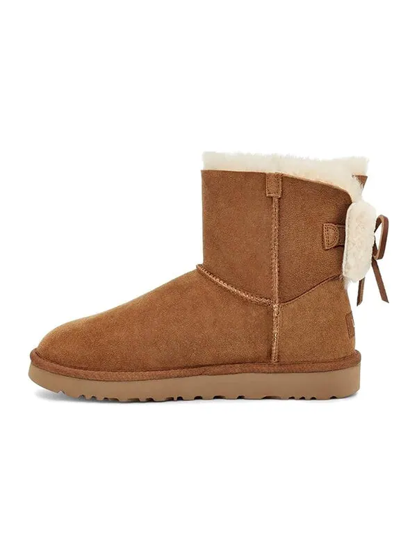 Кроссовки классические даббл бант мини Ugg — изображение 2 из 4, коричневый/белый