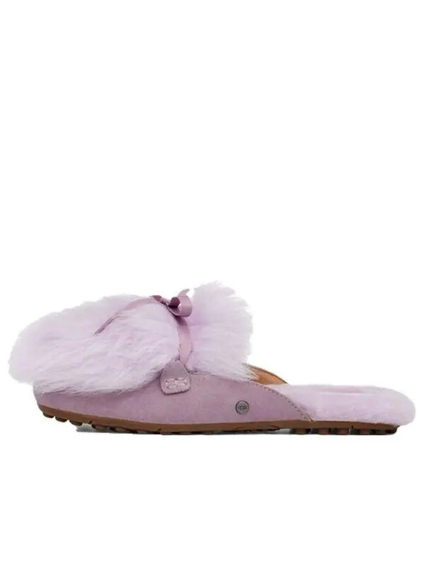 Модные сандалии Shaine Fluff легкие уютные плоские плюшевые тапочки розовые Ugg — изображение 1 из 4, розовый/фиолетовый
