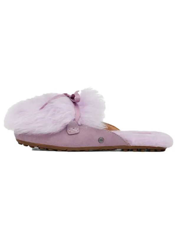 Модные сандалии Shaine Fluff легкие уютные плоские плюшевые тапочки розовые Ugg — изображение 2 из 4, розовый/фиолетовый