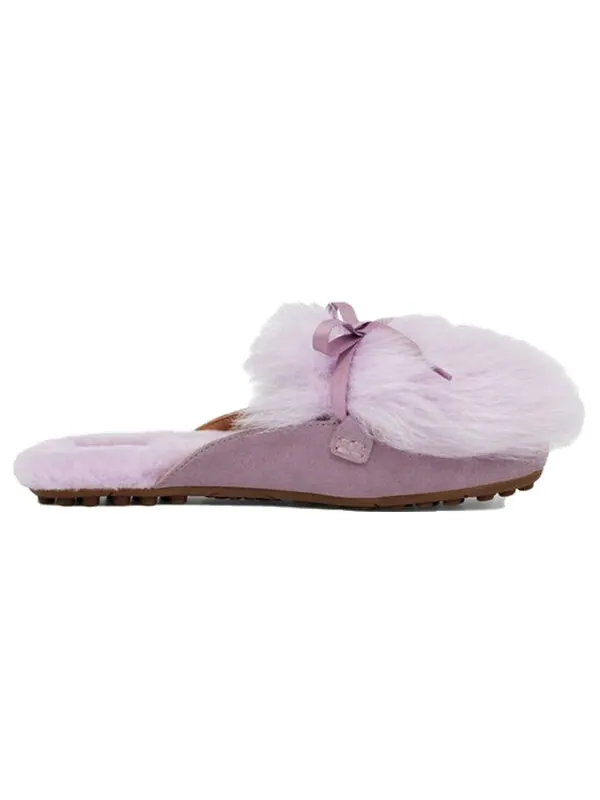 Модные сандалии Shaine Fluff легкие уютные плоские плюшевые тапочки розовые Ugg — изображение 3 из 4, розовый/фиолетовый