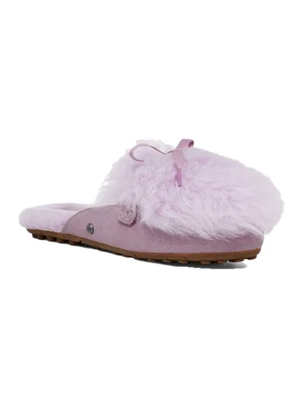 Модные сандалии Shaine Fluff легкие уютные плоские плюшевые тапочки розовые Ugg — изображение 4 из 4, розовый/фиолетовый