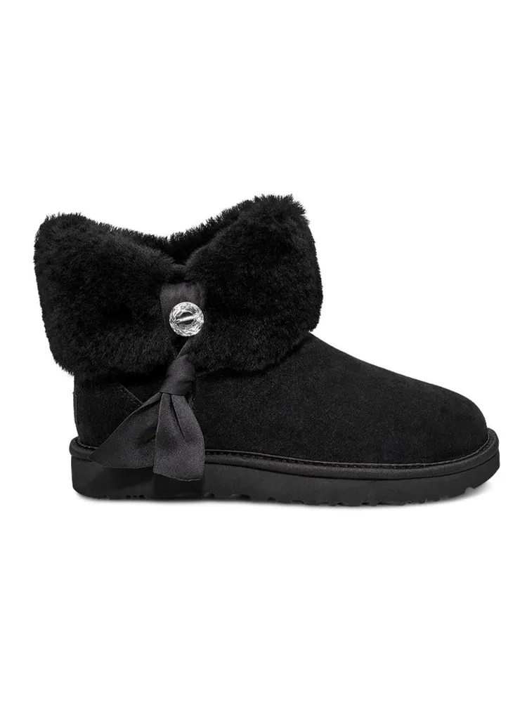 Ботинки зимние UGG WMNS Cinched Fur Mini — изображение 2 из 6, черный