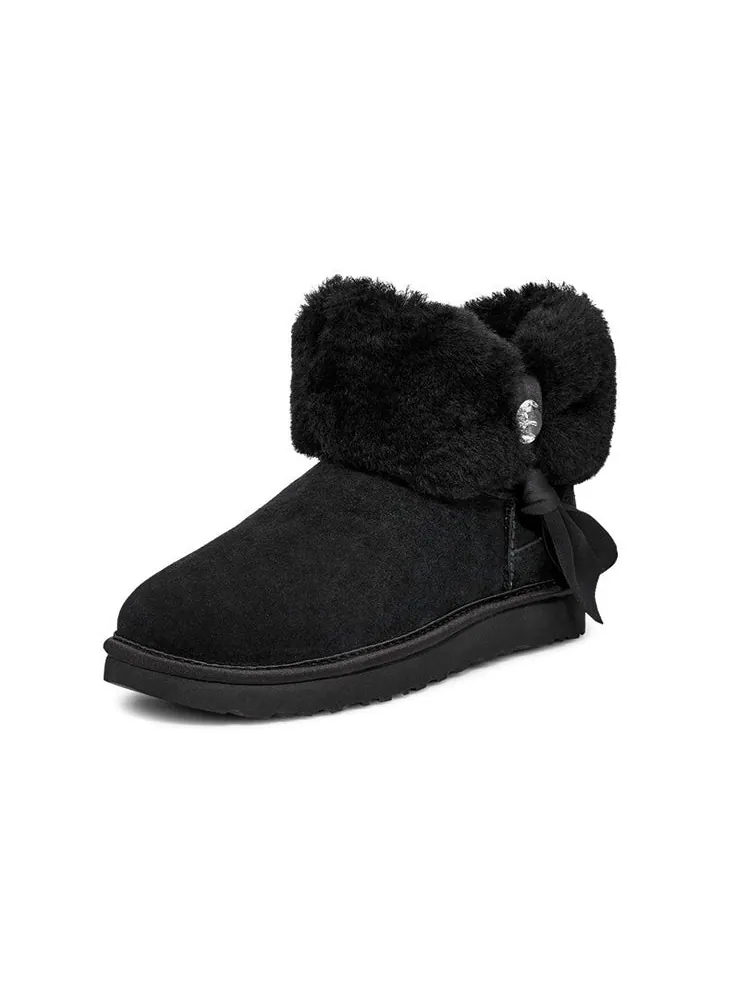 Ботинки зимние UGG WMNS Cinched Fur Mini — изображение 3 из 6, черный