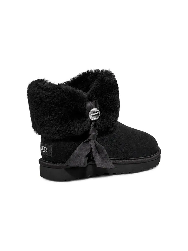 Ботинки зимние UGG WMNS Cinched Fur Mini — изображение 4 из 6, черный