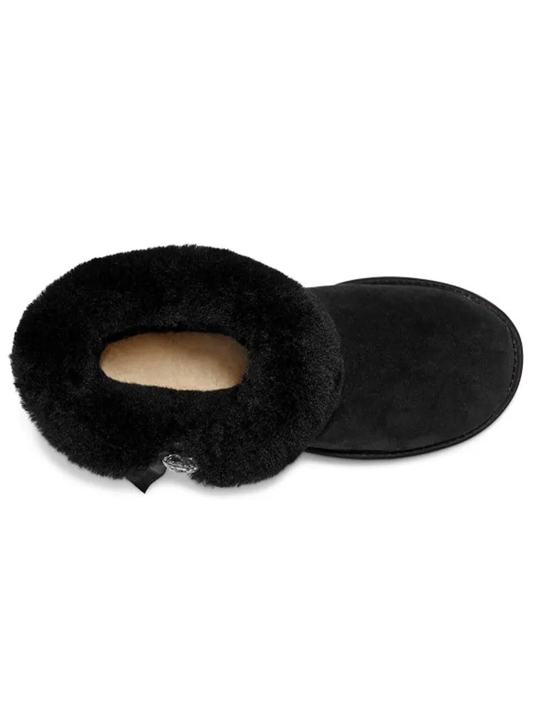 Ботинки зимние UGG WMNS Cinched Fur Mini — изображение 5 из 6, черный