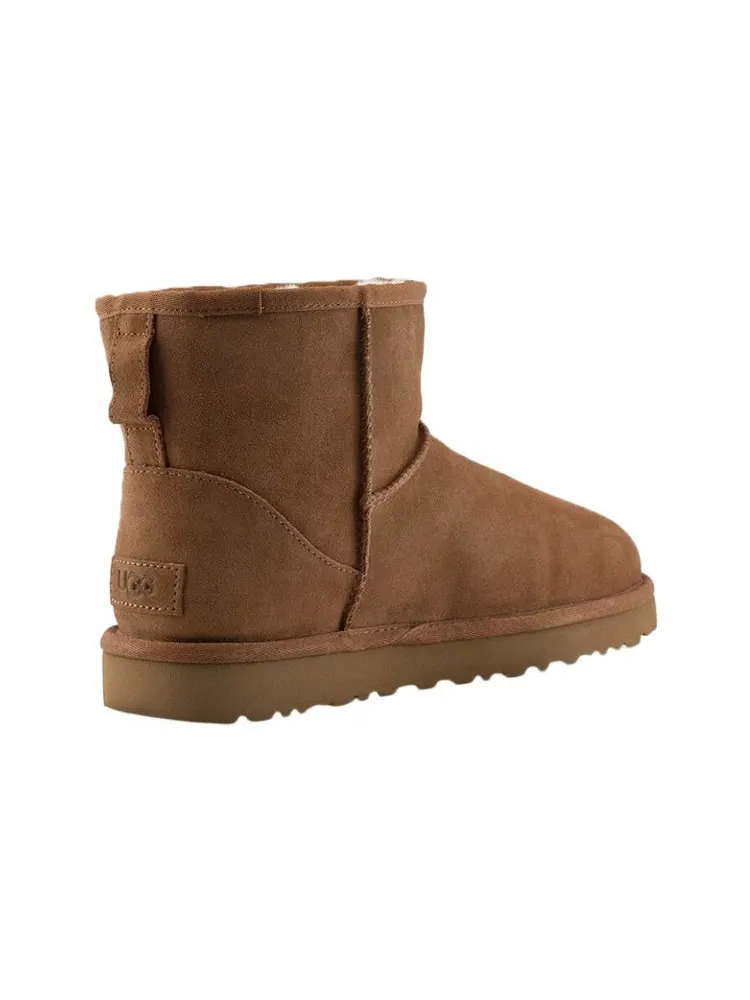 (WMNS) UGG Classic Mini UGG Rubber Logo 'Chestnut' — изображение 4 из 6, коричневый