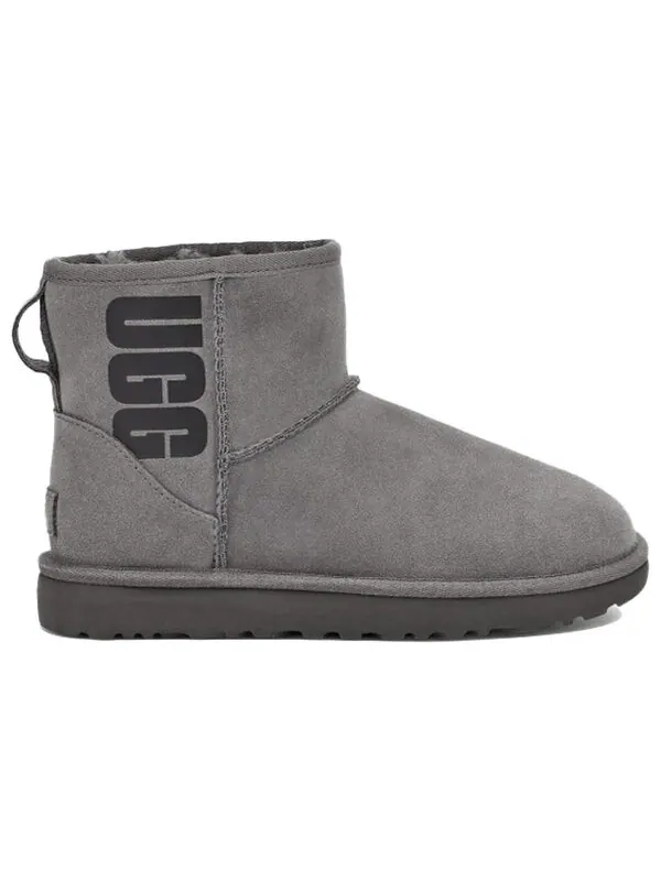 Кроссовки классические мини резиновые логотип Ugg — изображение 3 из 4, серый/черный
