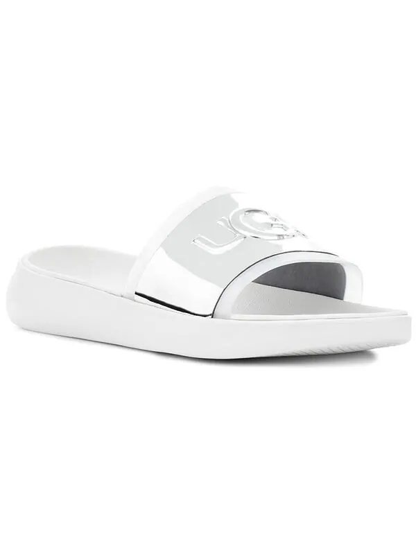 Модные сандалии hilama slide shoe серебристые Ugg — изображение 4 из 4, белый/серебристый