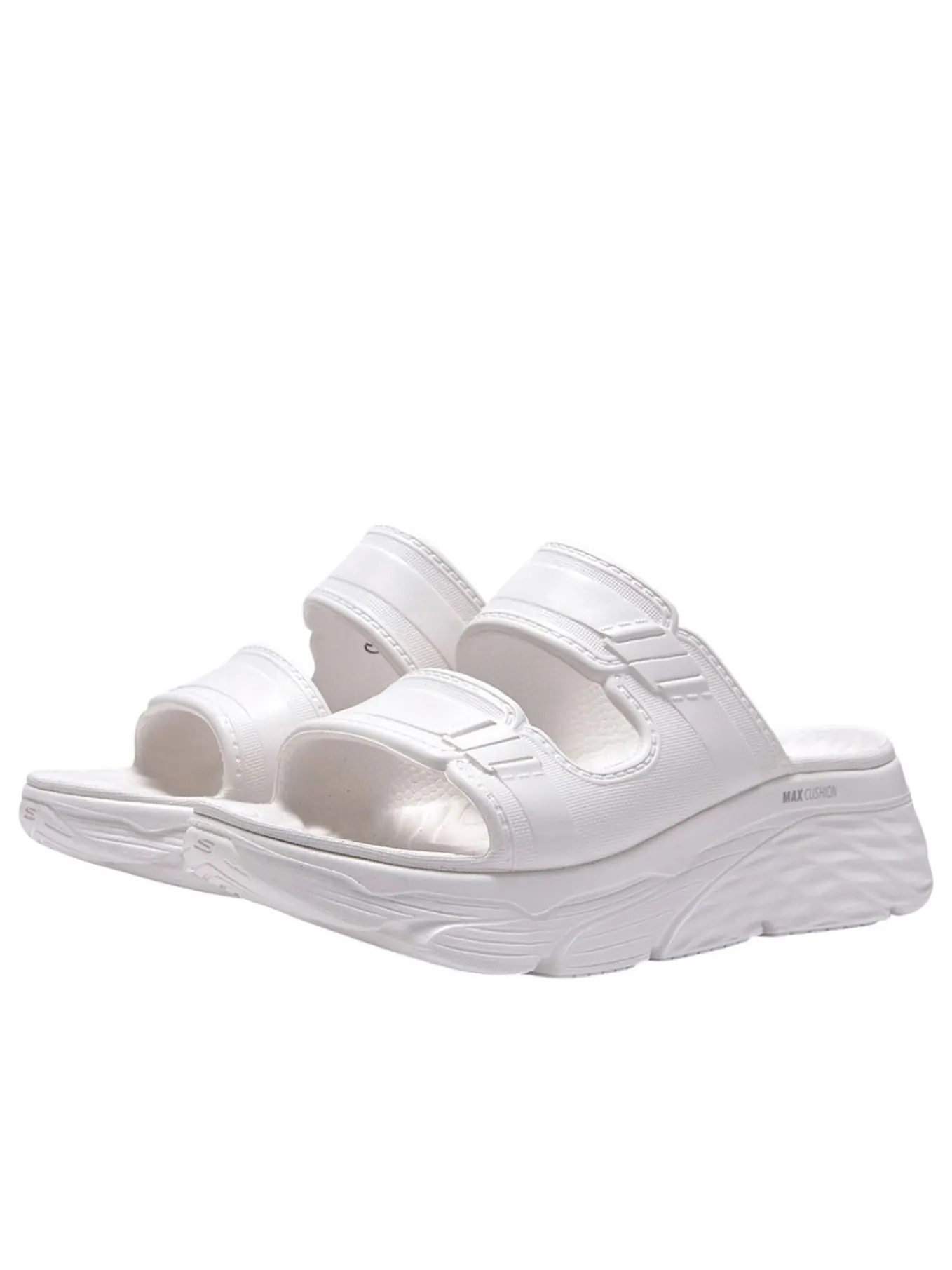 Шлепанцы (WMNS) Skechers Max Cushioning Foamies 'White' — изображение 2 из 5, белый