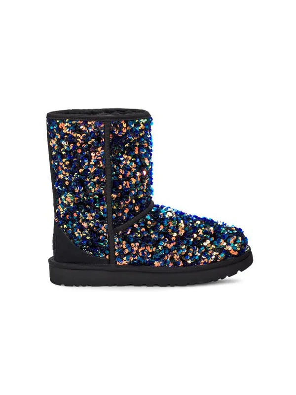 Кроссовки классические короткие звездные блестящие зимние ботинки Ugg — изображение 3 из 4, черный