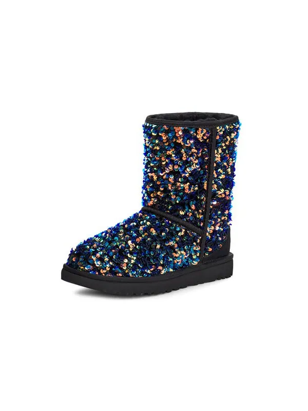 Кроссовки классические короткие звездные блестящие зимние ботинки Ugg — изображение 4 из 4, черный