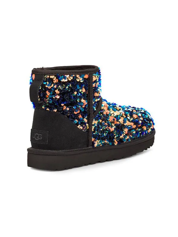 Ботинки зимние UGG Classic Mini Stellar Sequin — изображение 4 из 4, черный