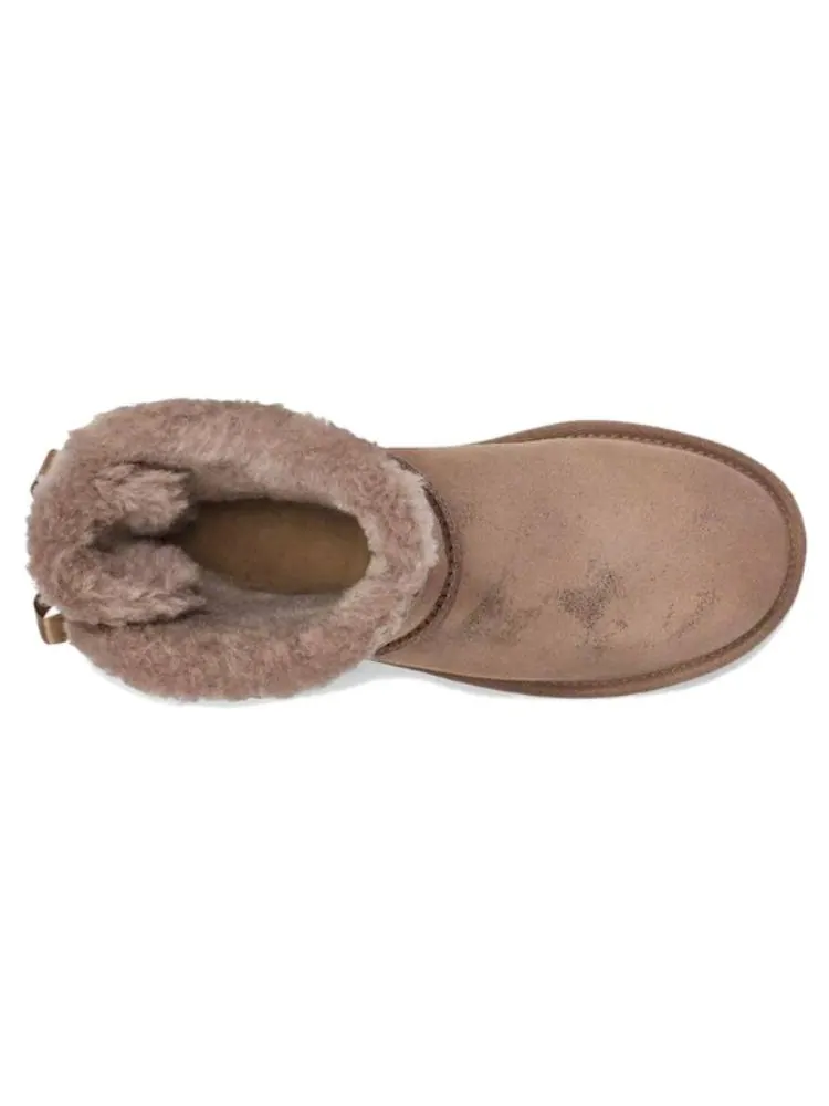 Ботинки зимние UGG WMNS Mini Bailey Bow II Shimmer — изображение 6 из 7, бежевый