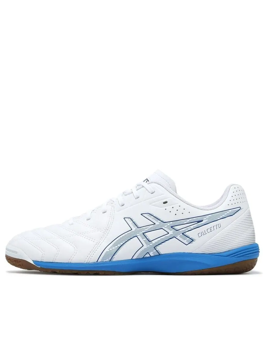 Кроссовки ASICS Calcetto Wd 9 Wide 'White Electric Blue' — изображение 1 из 6, белый