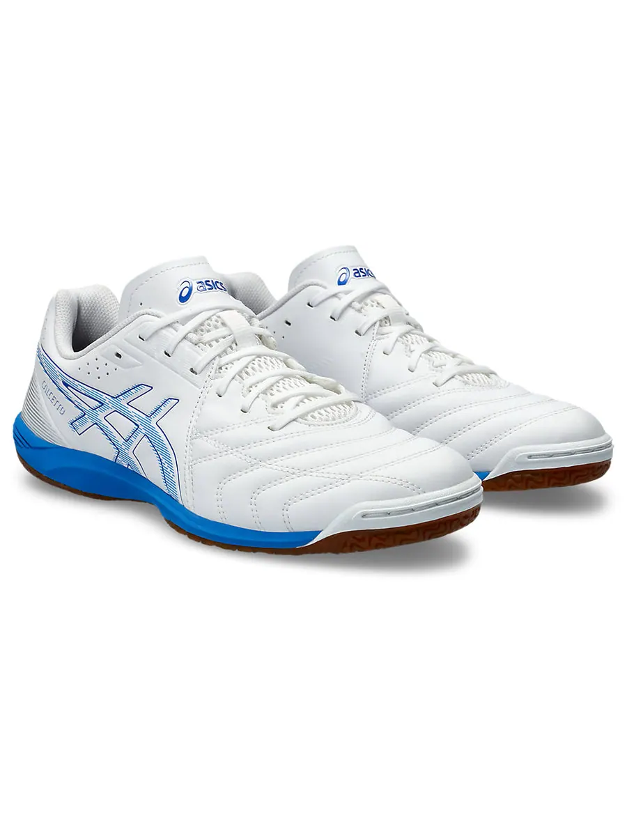 Кроссовки ASICS Calcetto Wd 9 Wide 'White Electric Blue' — изображение 3 из 6, белый