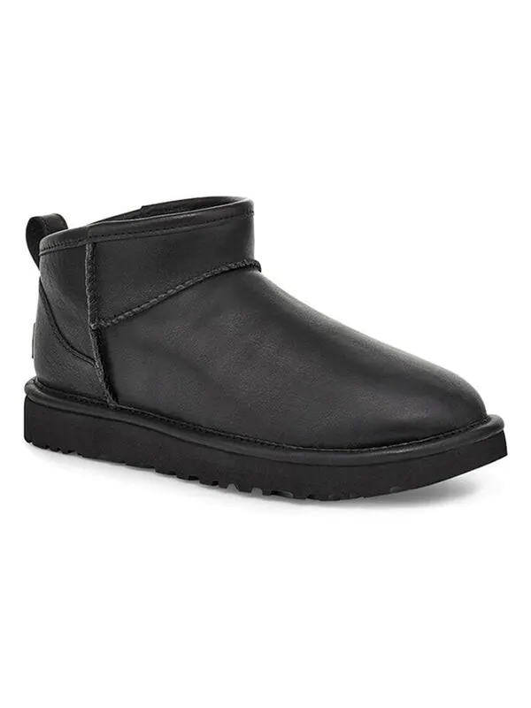 Кроссовки (WMNS) UGG Classic Ultra Mini Leather 'Black' — изображение 4 из 4, черный